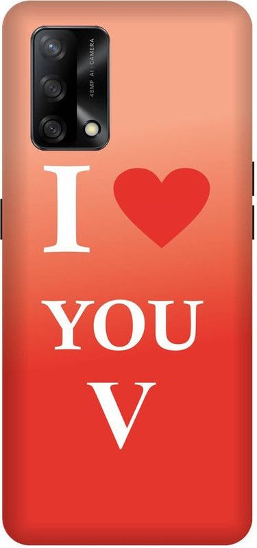 SAVETREE Back Cover for Oppo F19, CPH2219, Oppo F19s, CPH2223, Love U V, V Letter  (Multicolor, 3D Case, Pack of: 1)