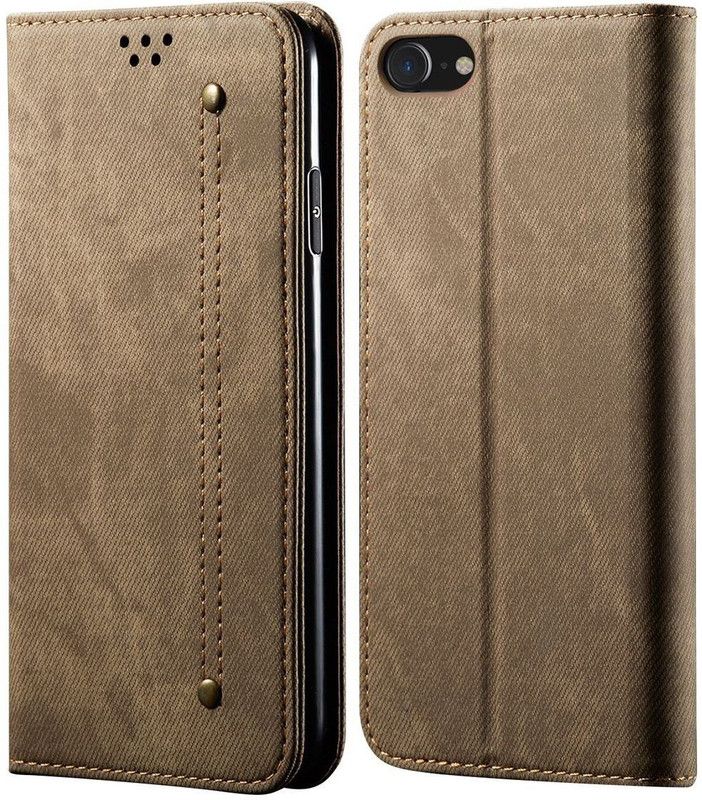 Pirum Wallet Case Cover for Apple iPhone 8 / iPhone 7 / iPhone SE 2020  (Khaki, Magnetic Case, Pack of: 1)