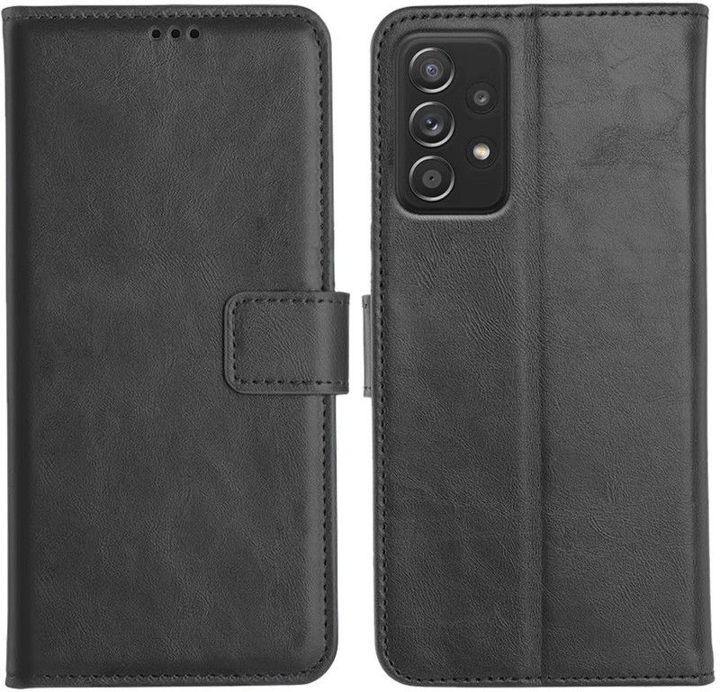 Genron Flip Cover for Samsung Galaxy A52s  (Black, Dual Protection)
