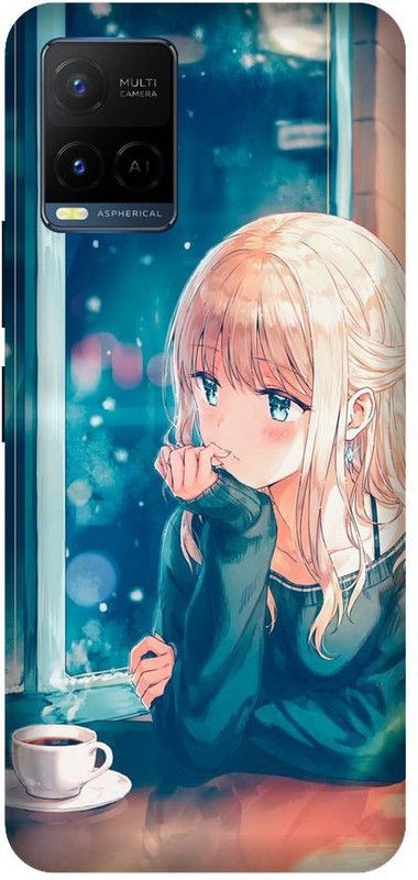 BYXIS Back Cover for Vivo Y21 Anime, Cartoon, Anime girl, sad, love, alone  (Multicolor, Shock Proof, Pack of: 1)