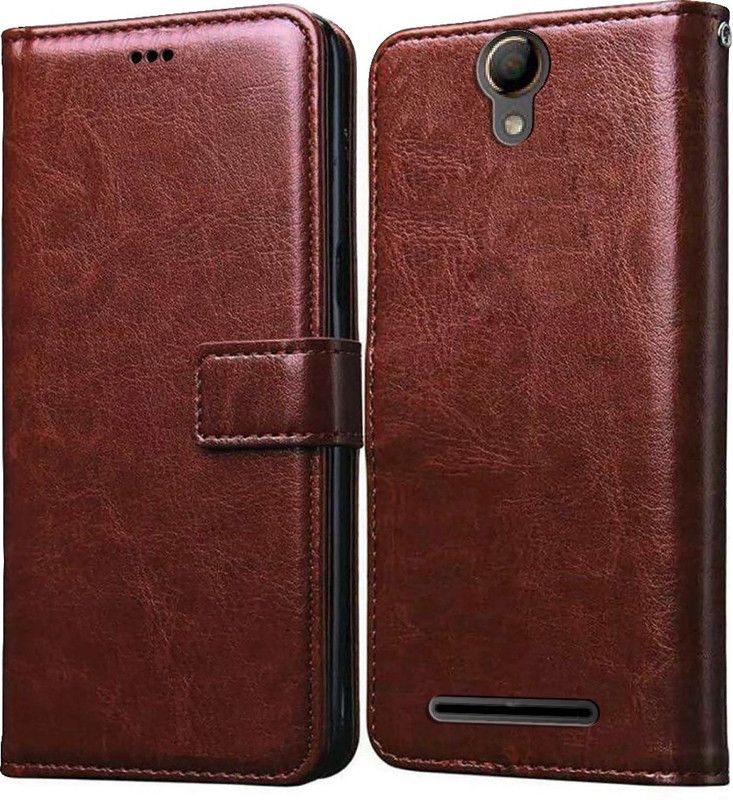 Flipkart SmartBuy Flip Cover for Comio C2 Leather Flip Case  (Brown, Pack of: 1)