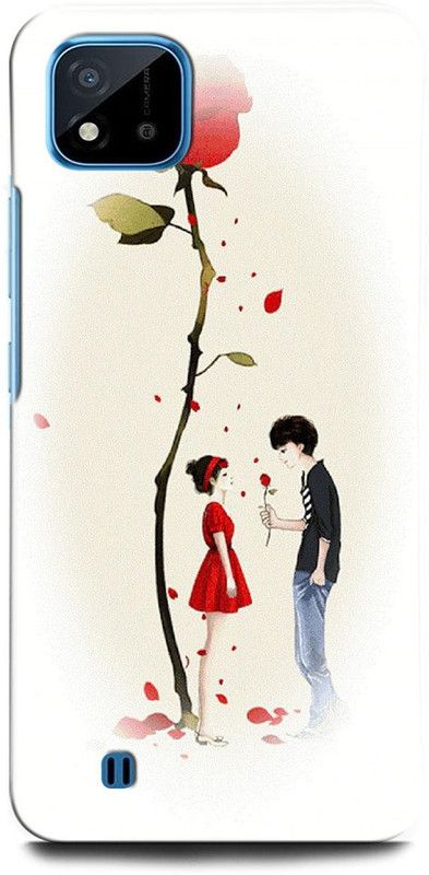 ORBIQE Back Cover for Realme C11 2021 RMX3231 GIRL BOY, ANIME, LOVE, SWEET COUPLE, GIRL PURPOSING, ROSE  (Multicolor, Hard Case, Pack of: 1)