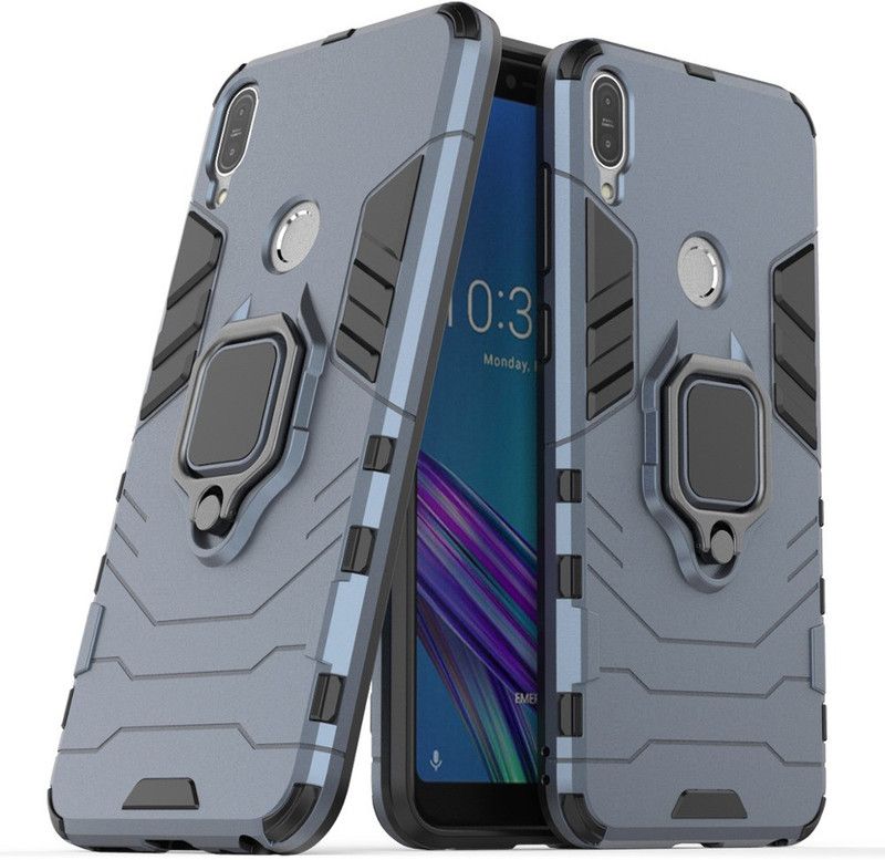 MOBIRUSH Back Cover for Asus Zenfone Max Pro M1  (Grey, Rugged Armor, Pack of: 1)