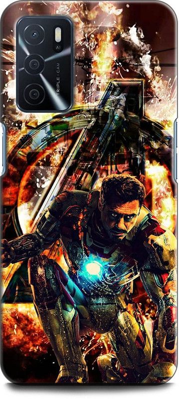 KEYCENT Back Cover for OPPO A16, CPH2269 IRON MAN, AVENGERS LOGO, SIGN, MARVEL, AVENGER, COMIC  (Multicolor, Shock Proof, Pack of: 1)