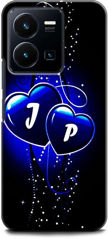 WallCraft Back Cover for Vivo Y35, V2205 J P, J LOVES P, NAME, ALPHABET, JP LOVE, HART, BLUE  (Multicolor, Dual Protection, Pack of: 1)