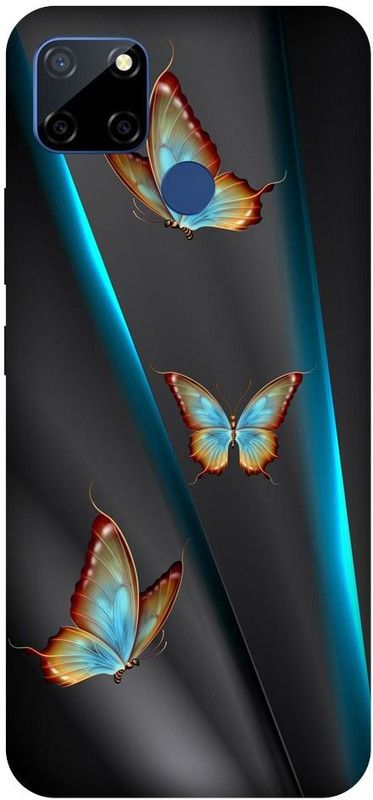 AONLINEM Back Cover for Realme C12, C25, Narzo 30A, Narzo 20, BUTTERFLY PRINTED BACK COVER  (Multicolor, Hard Case, Pack of: 1)