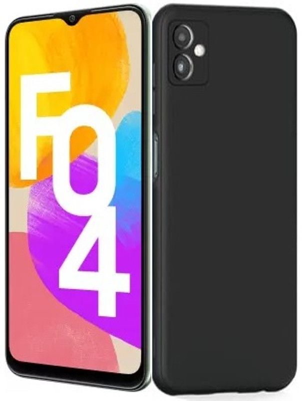 S-Hardline Back Cover for Samsung Galaxy F04, Microfiber Cloth Cushion Protective Shockproof Plain Silicon  (Black, Pack of: 1)