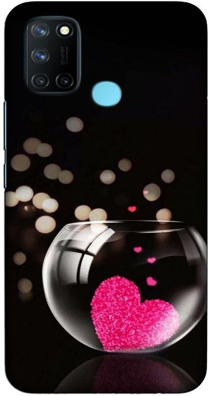 CROKIAN Back Cover for Realme 7i pink hart Back Cover  (Multicolor, Hard Case)