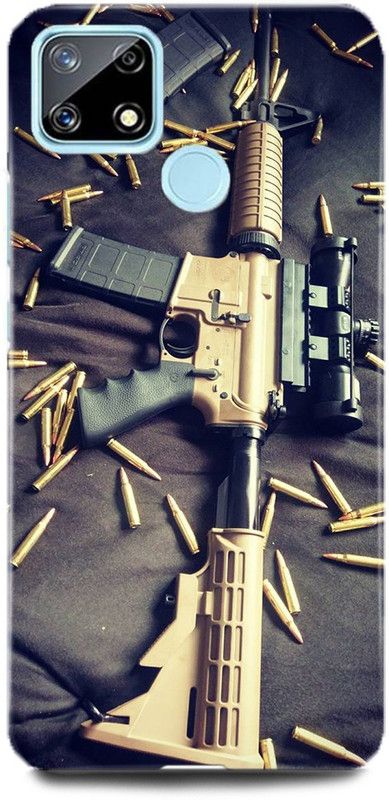 FUGGA Back Cover for Realme C12, RMX2189, GUN, PISTOL, PUBG, FREE, FIRE, GUN  (Multicolor, Hard Case)
