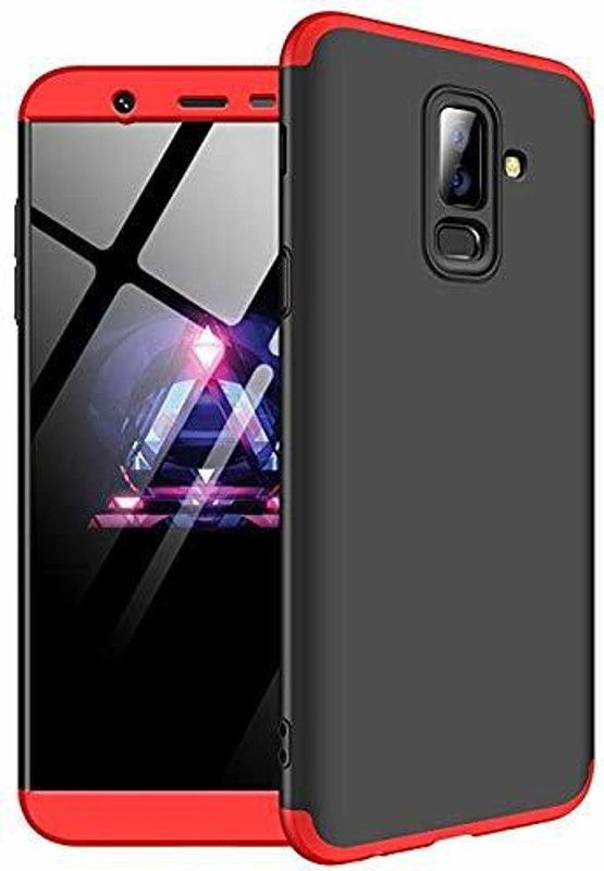 Vaku Luxos Front & Back Case for Samsung Galaxy A6 Plus 3-in-1 Gkk 360 Series PC Case  (Black, Red, Shock Proof, Pack of: 1)