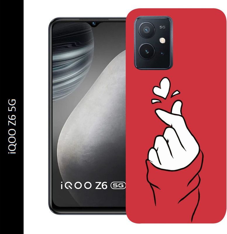 Anami Back Cover for iQOO Z6 5G  (Red, White, Grip Case, Silicon, Pack of: 1)