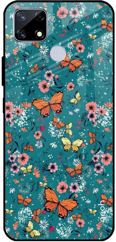 QRIOH Glass Back Cover for Realme C25  (Multicolor, Grip Case, Silicon, Pack of: 1)