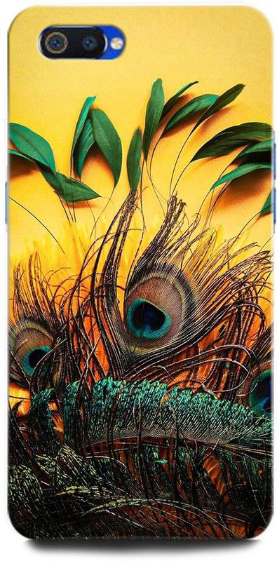 ORBIQE Back Cover for Realme C2 1941/1945 MOR PANKH, PEACOCK FEATHER, GREEN, TEXTURE  (Multicolor, Hard Case, Pack of: 1)