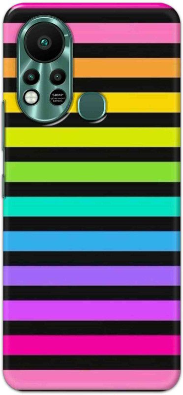 NDCOM Back Cover for Infinix Hot 11S Hyper Rainbow Stripes Printed  (Multicolor, Hard Case, Pack of: 1)