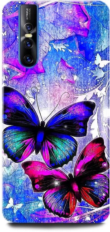 INDICRAFT Back Cover for Vivo V15 Pro, Vivo 1818, Butterfly, Printed  (Multicolor, Shock Proof, Pack of: 1)