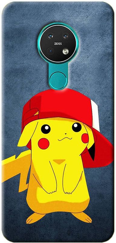 NDCOM Back Cover for Nokia 7.2 Pikachu Printed  (Multicolor, Hard Case, Pack of: 1)