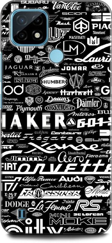 KEYCENT Back Cover for Realme C21Y, RMX3261 LOGOS, BLACK, WHAIT, BRANDS, STICKERS, CARS LOGO  (Multicolor)