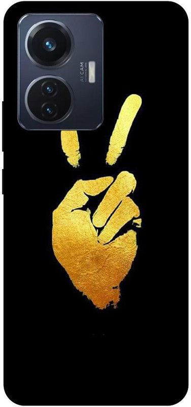 SRIJONI Back Cover for Vivo T1 44W  (Black, Yellow)