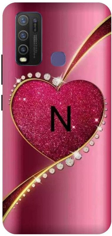VS PRINT LINK Back Cover for VIVO Y30 ,VIVO 1938 ,N letter,N name N word , Printed Back Cover  (Red, Hard Case, Pack of: 1)