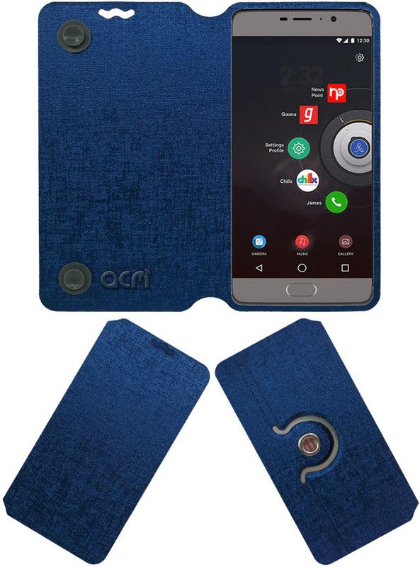 ACM Flip Cover for Panasonic Eluga A3  (Blue, Cases with Holder, Pack of: 1)