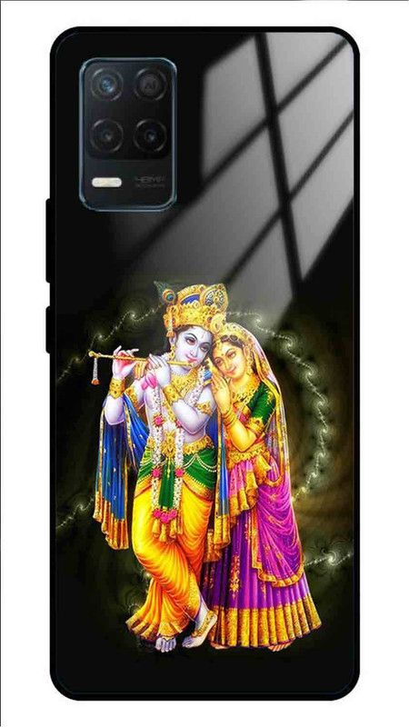 NDCOM Back Cover for Realme Narzo 30 5G Radhe Krishna Printed Glass Case  (Multicolor, Grip Case, Pack of: 1)