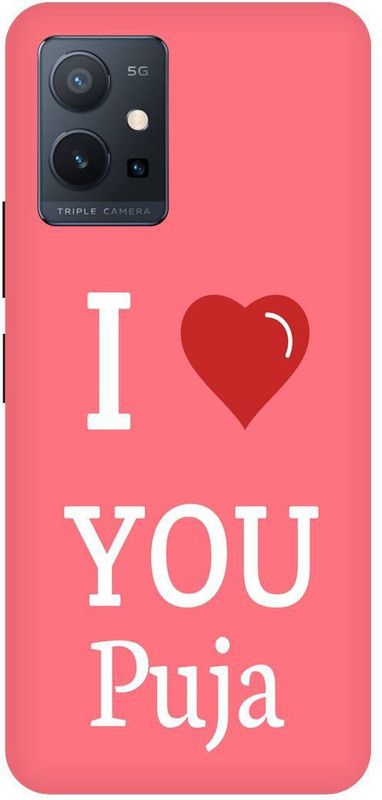 Bluvver Back Cover for Vivo T1 5G, V2141 Printed I Love U Puja Back Cover  (Multicolor, Hard Case, Pack of: 1)