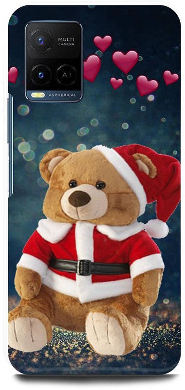 FIKORA Back Cover for Vivo Y21T, V2135, TEDDY, BEAR, TOY, ILOVE, TEDDY  (Brown, Hard Case, Pack of: 1)