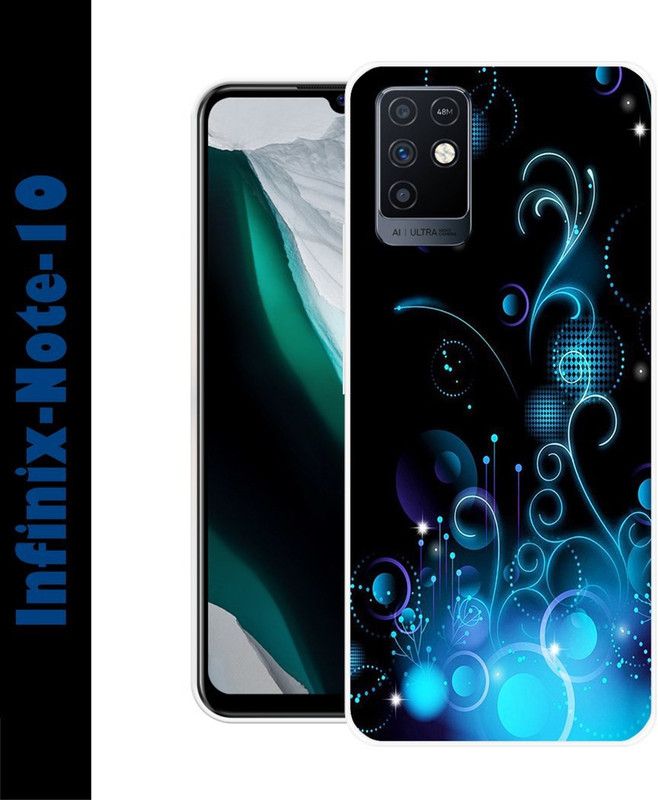 CellWorld Back Cover for Infinix Note 10  (Blue, Black, Silicon)