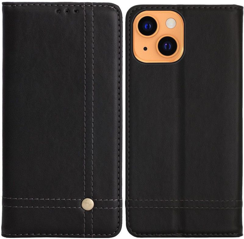 TURTLE Flip Cover for Apple iPhone 13 MINI  (Black, Magnetic Case, Pack of: 1)