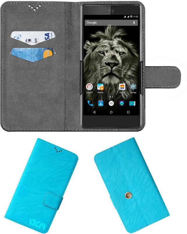 ACM Flip Cover for Yu Yutopia  (Blue, Cases with Holder, Pack of: 1)