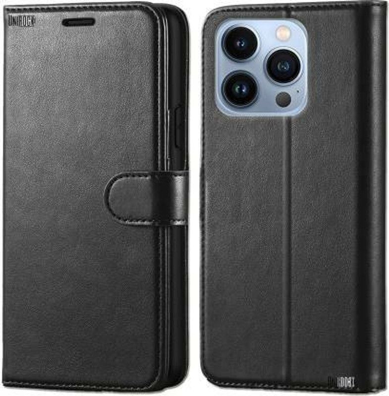 Casely Flip Cover for Apple iphone 13 Pro Flip Cover Leather Magnetic Flip Wallet Case Cover  (Black, Dual Protection, Pack of: 1)