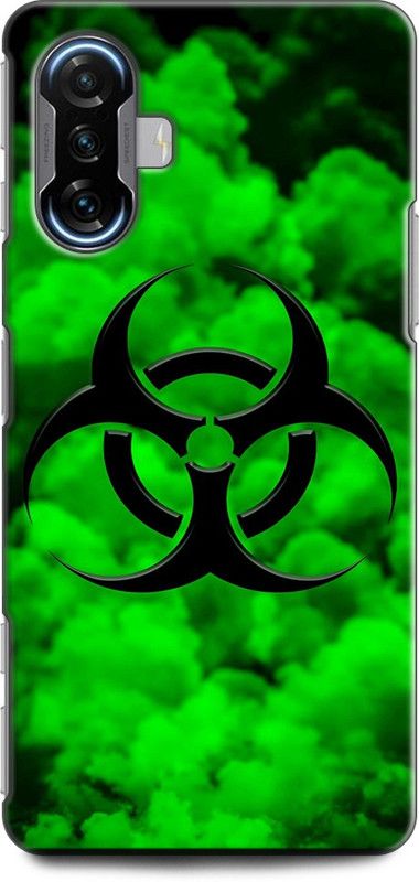 Wall Art Back Cover for POCO F3 GT RADIATION, SIGN, SMOKE, GREEN, ART, COLORFUL  (Multicolor, Dual Protection, Pack of: 1)