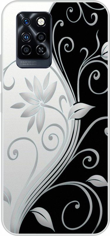 Dreamcase Back Cover for Infinix Note 10 Pro  (Black, White, Dual Protection, Silicon, Pack of: 1)