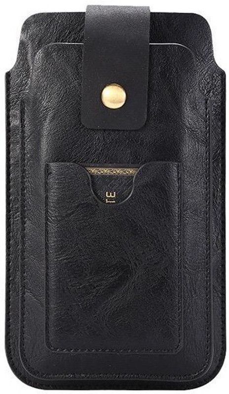 WHITBULL Pouch for Motorola G6 Plus  (Black, Holster, Pack of: 1)