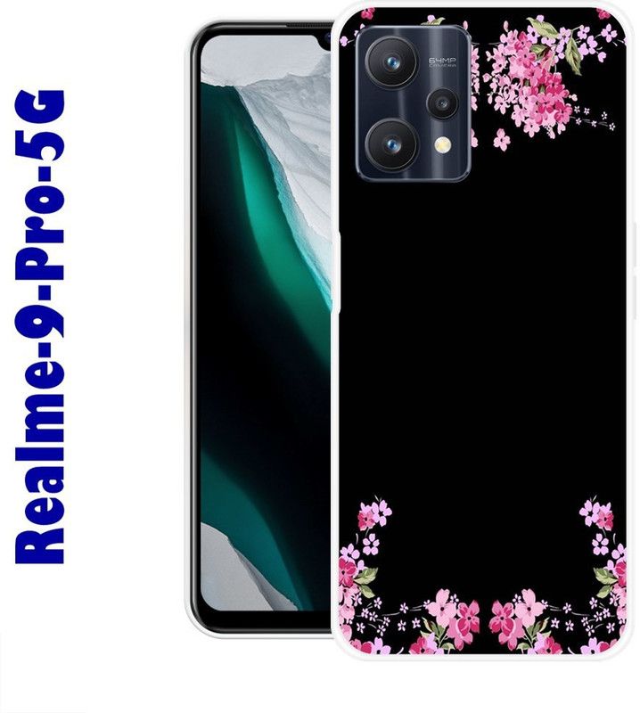 CellWorld Back Cover for Realme 9 Pro 5G  (Black, Pink, Grip Case, Silicon)