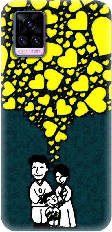 Smutty Back Cover for Vivo V20 - Family Print  (Multicolor, Hard Case, Pack of: 1)