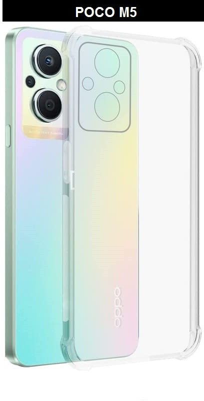 BRENZZ Back Cover for POCO M5  (Transparent, Shock Proof, Silicon, Pack of: 1)