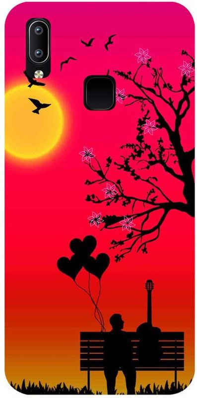 Skyhawk Back Cover for Sky Hawk Hard Back Cover for Vivo Y95 Hard Alone Man Sit On Bench With Guiter  (Multicolor, Hard Case, Pack of: 1)
