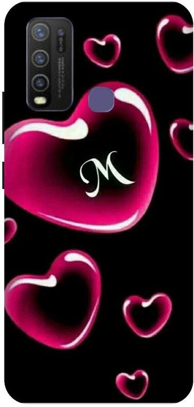 VS PRINT LINK Back Cover for VIVO Y30 ,VIVO 1938 ,M letter,M name M word , Printed Back Cover  (Black, Hard Case, Pack of: 1)