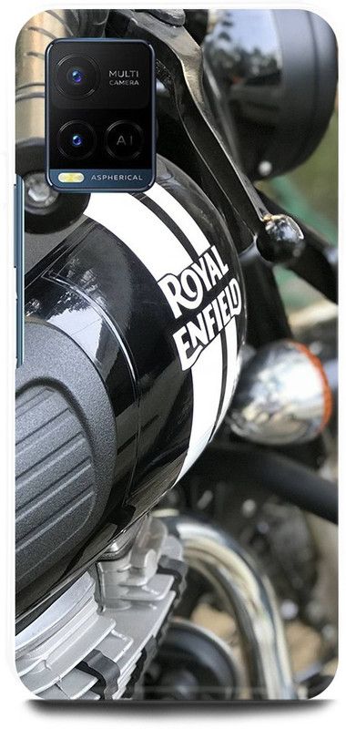 FIKORA Back Cover for Vivo Y21, V2149, ROYAL, ENFIELD, SPORTS, BIKE, LOVER  (Grey, Hard Case, Pack of: 1)