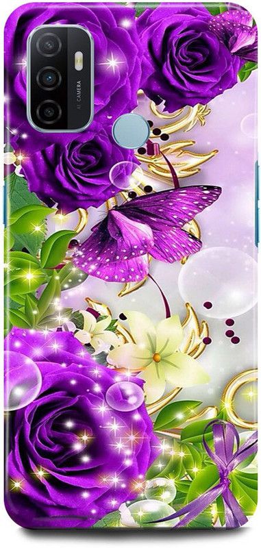 JUGGA Back Cover for Oppo A53, CPH2127, ROSE, ROSES, PURPLE, ROSE, WHITE, ROSE  (Multicolor, Hard Case, Pack of: 1)
