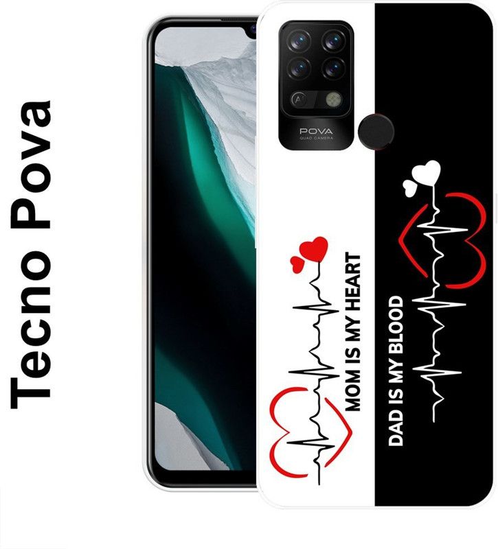 INDIALAND Back Cover for Tecno Pova  (White, Black, Silicon)