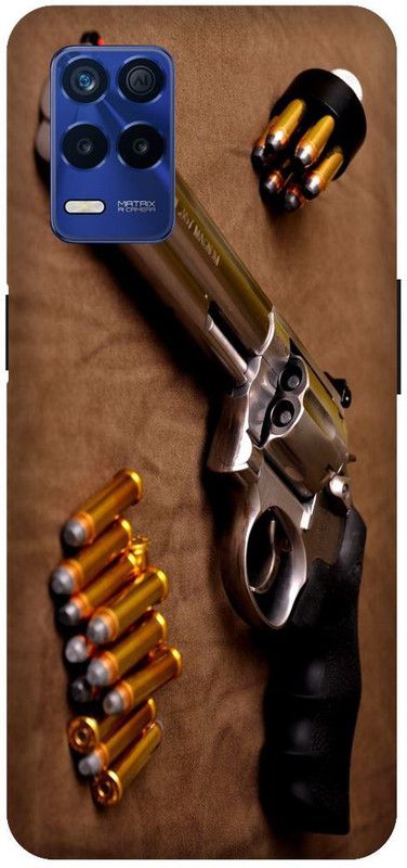 Bluvver Back Cover for Realme 8s 5G , RMX3381, Printed Pistol,Gun Back Cover  (Multicolor, Hard Case, Pack of: 1)