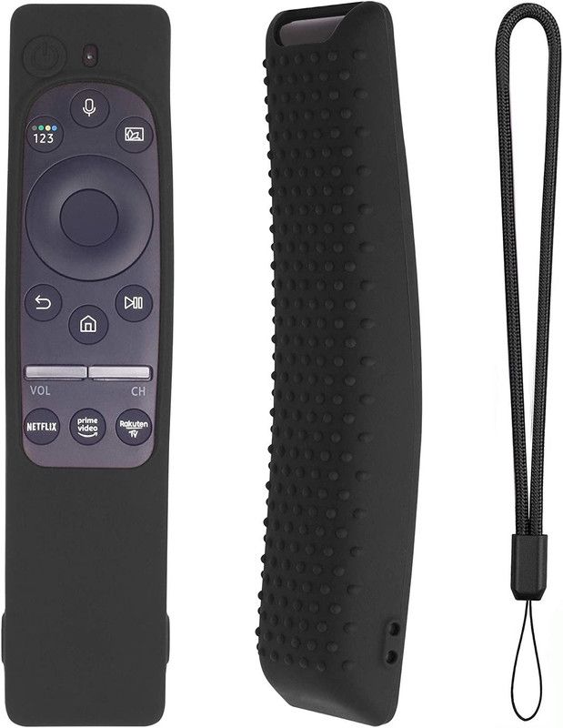 iSay Sleeve for Silicone Remote Case Compatible with Samsung BN59-01312A QLED 8K 4K Smart TV - Black Color  (Black, Green, Blue, Grey, Shock Proof, Silicon, Pack of: 1)