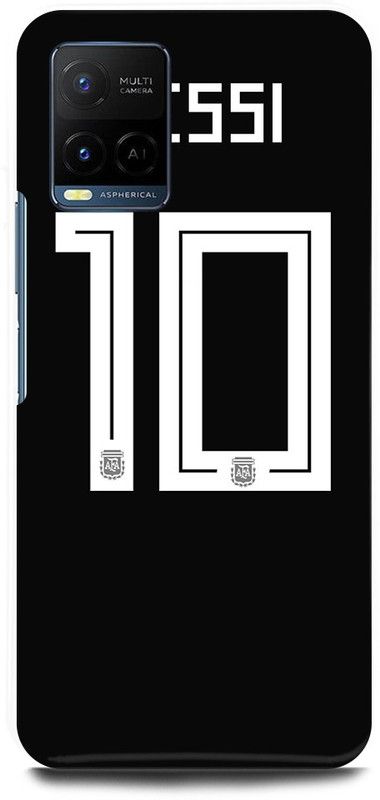FIKORA Back Cover for Vivo Y33s, V2109, MESSI, LIONEL, MESSI, FCB, BARCELONA  (Black, Hard Case, Pack of: 1)
