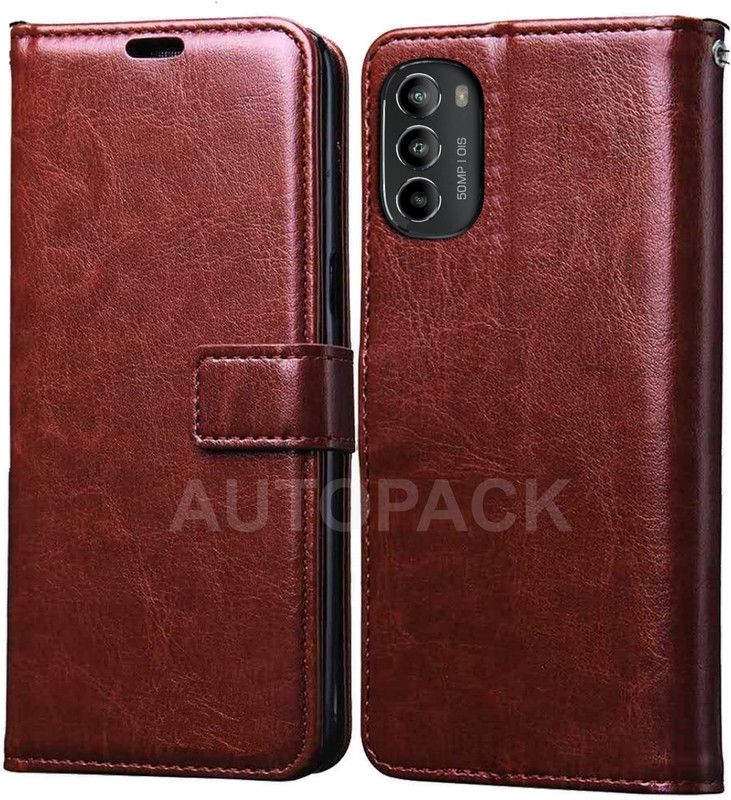 AutoPack Flip Cover for Motorola G82 5G  (Brown, Shock Proof, Pack of: 1)