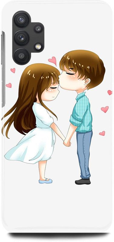 FRONK Back Cover for SAMSUNG M32 5G, CUTE, COUPLE, LOVELY, KISS, COUPLE, GIRL, BOY, LOVE  (White, Hard Case, Pack of: 1)