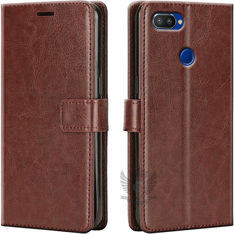 KING COVERS Flip Cover for Realme U1| Inside TPU with Card Pockets | Wallet Stand | Magnetic Closure  (Brown, Hard Case, Pack of: 1)