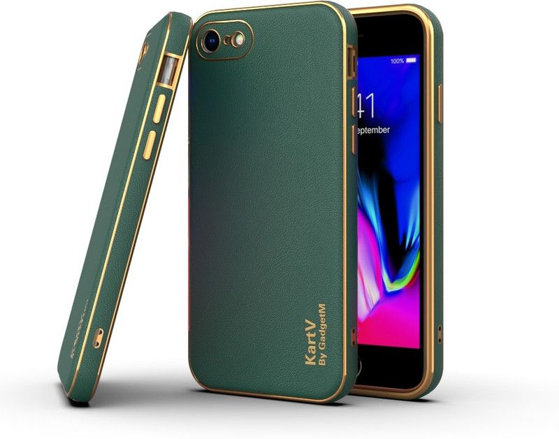 KartV Back Cover for Apple iPhone 7, Apple Iphone 8, Apple Iphone SE 2020, Apple iPhone 7, Apple iPhone 8, Iphone SE 2020  (Green, Gold, Camera Bump Protector, Pack of: 1)