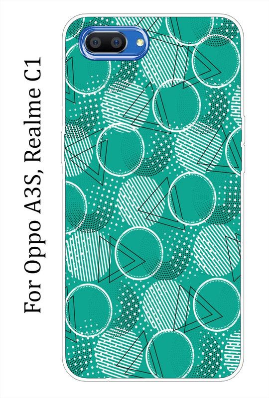 mitzvah Back Cover for OPPO A3s, Realme C1  (Green, Grip Case, Silicon, Pack of: 1)